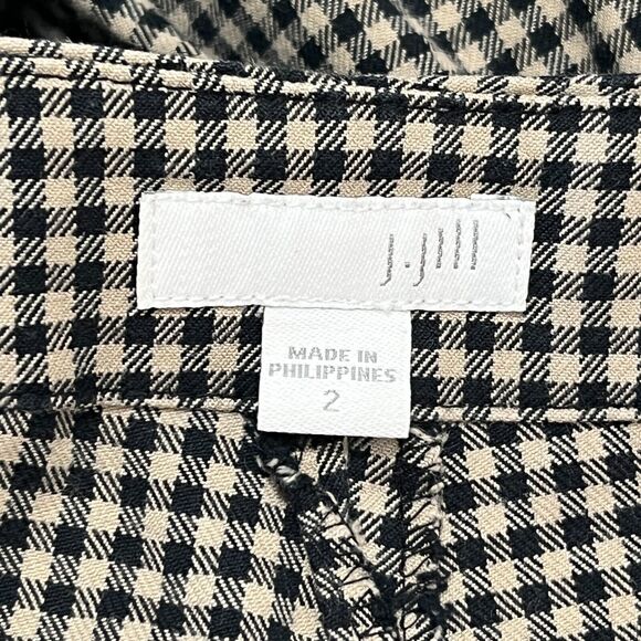 J Jill Pants Womens 2 Black Gingham Trouser Tapered Business Career Spandex - Picture 5 of 12